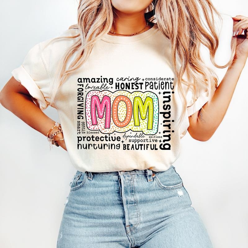 She is Mom T-Shirt, Retro Mother T-Shirt, Blessed Mom T-Shirt, Mom Shirt, Mom Life T-Shirt, Mother's Day T-Shirt, Mom...
