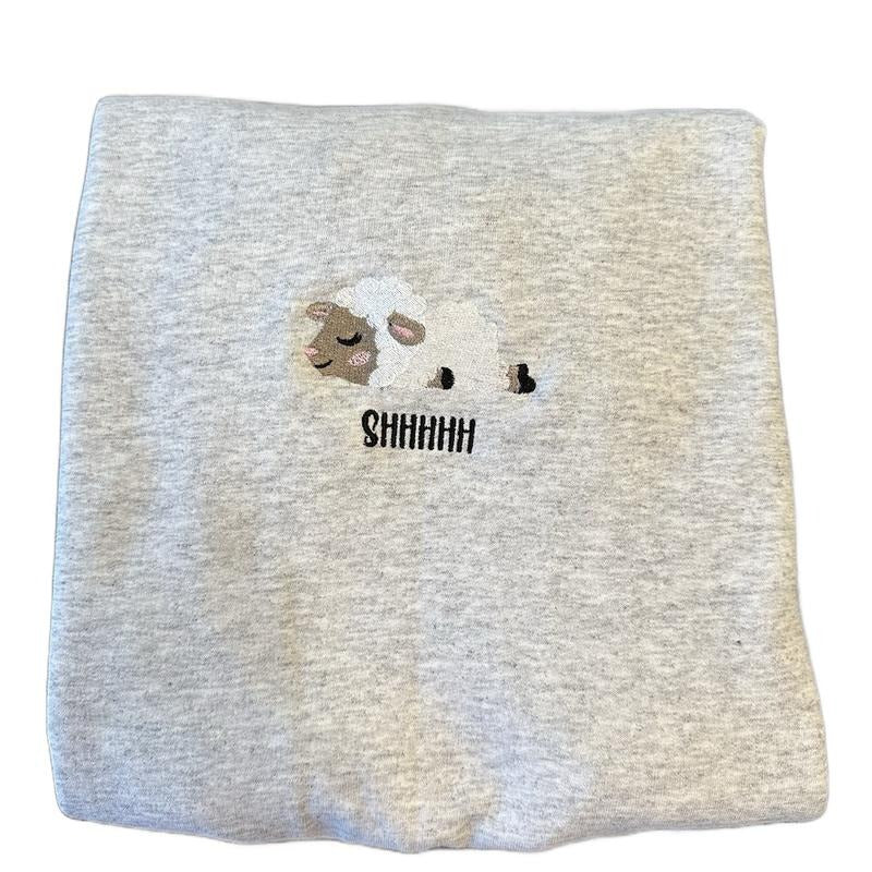 Sheep SHHHHHH Embroidered Crewneck Sweatshirt T-Shirts, Hoodie | HypeCrazeTee.com