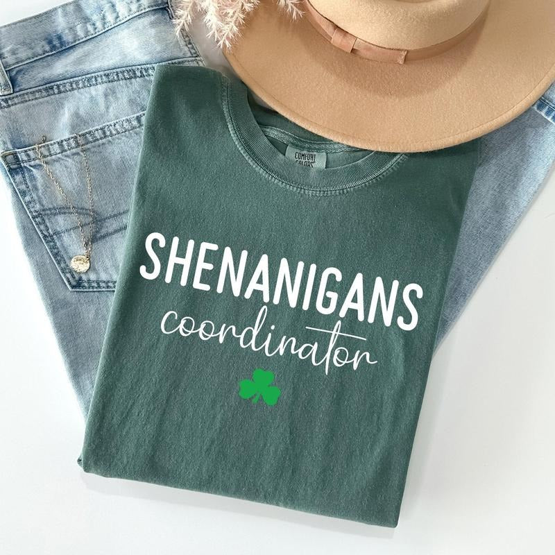 Shenanigans Coordinator, Funny, St Patrick's Day Comfort Colors Tshirt, Women's Crew Neck, Crewneck Hoodie, Sweatshirt
