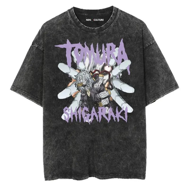 Shigaraki Vintage Anime Graphic Tee, Classic Cotton T-shirt, Sweatshirt, Hoodie Sweatshirt, Hoodie, Comfort Colors