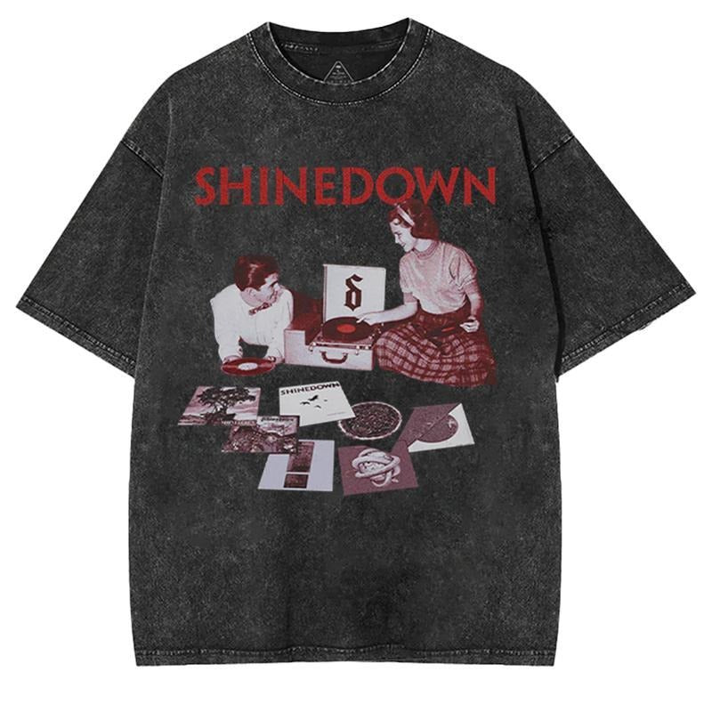 Shinedown Tour T-Shirt, Dance Kid Dance Tour Discography Graphic Tee, Rock Band Unisex Oversized Cotton Washed Tee,...