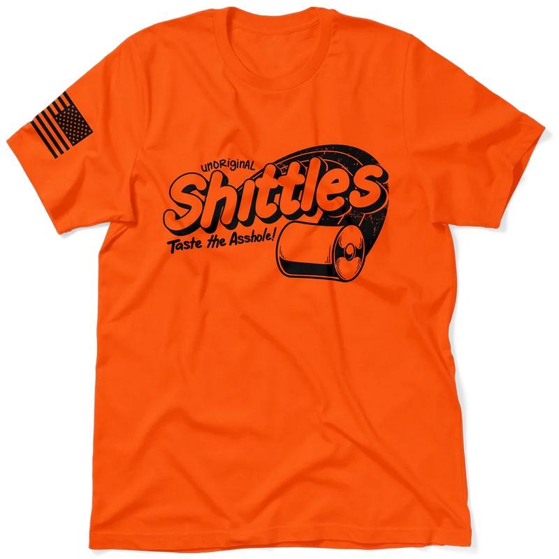 Shittles - Hi Visibility Safety Orange Work T-Shirt Jersey Menswear For Blue Collar Workers | Funny, Sarcastic | Graphic...