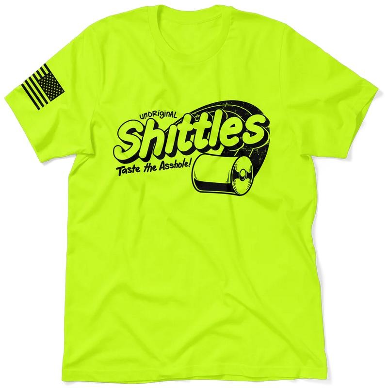 Shittles - Hi Visibility Safety Yellow Work T-Shirt Jersey Menswear For Blue Collar Workers | Funny, Sarcastic | Graphic...
