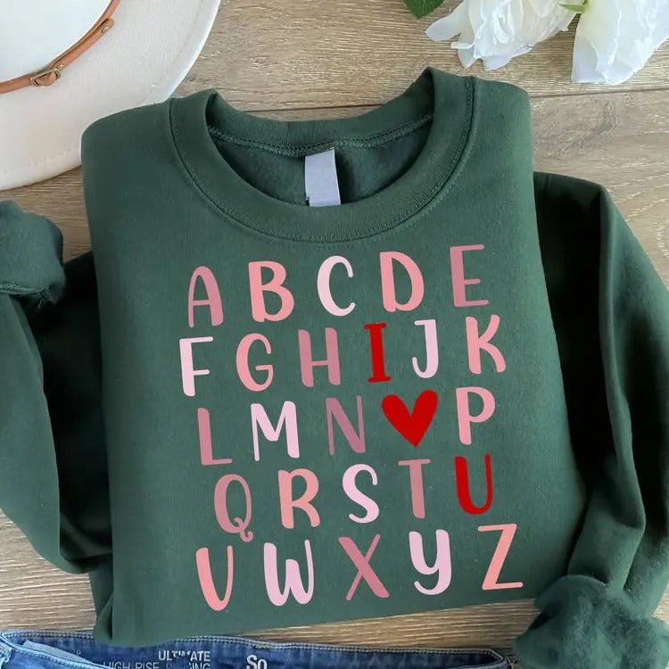 Show Your Love with Alphabet ABC I Love You Valentine s Day Shirt