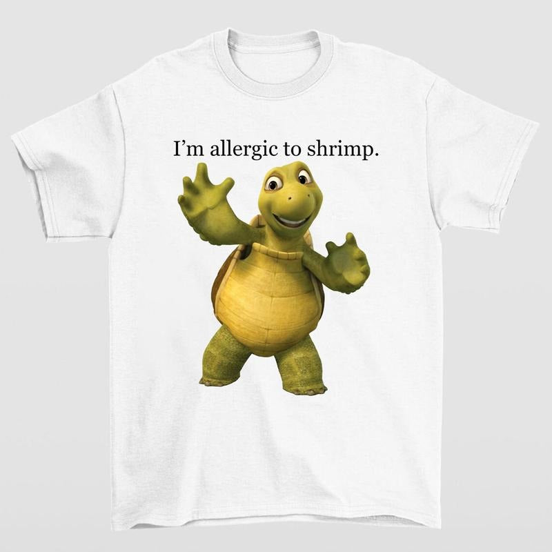 Shrimp Allergy Turtle Meme T-Shirt Quirky and Fun Design for Casual Wear Hoodie, Sweatshirt | HypeCrazeTee.com