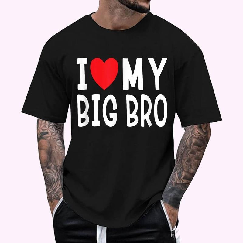 Sibling Quote I Love My Big Bro Heart Brother T-Shirt