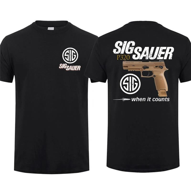 Sig Sauer P320 M17 When It Counts 2 Sided T-shirt, Classic Men's Casual Wear Hoodie, Sweatshirt | HypeCrazeTee.com