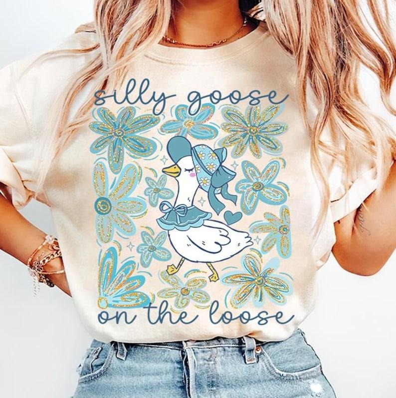Silly Goose Coquette Bow Girly Spring Floral Mama Duck Lover T-Shirt Hoodie, Sweatshirt | HypeCrazeTee.com