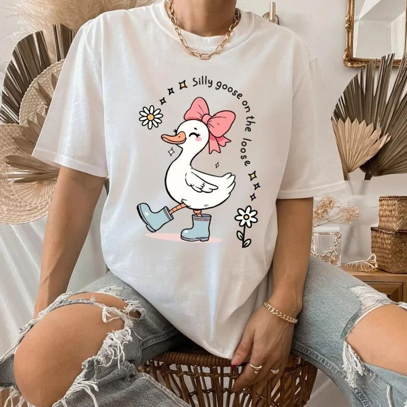 Silly Goose On The Loose Tshirt Sweatshirt Hoodie, Silly Goose Shirts, Funny Graphic Shirt, Cute Goose Sweatshirt, Unisex...