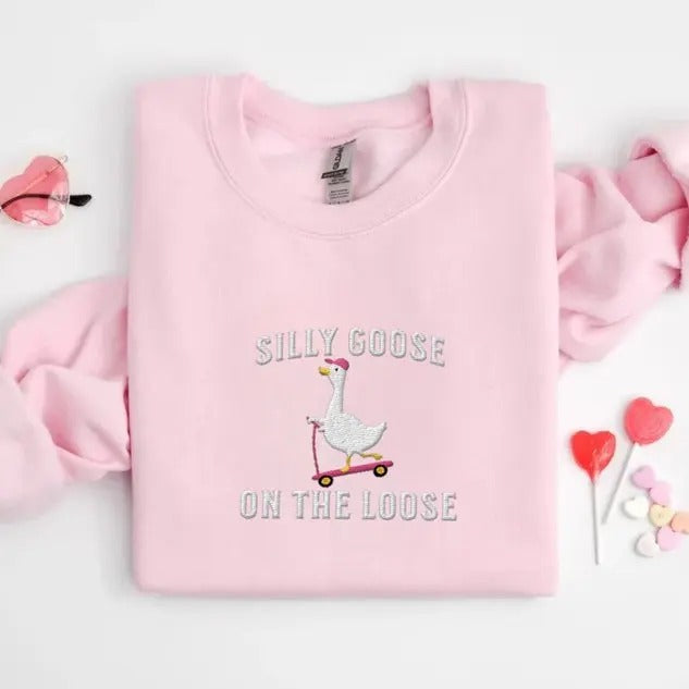 Silly Goose Sweatshirt Goose Crewneck Sweatshirt Silly Goose Shirt Funny Sweatshirt Funny Shirt Gift Hoodie