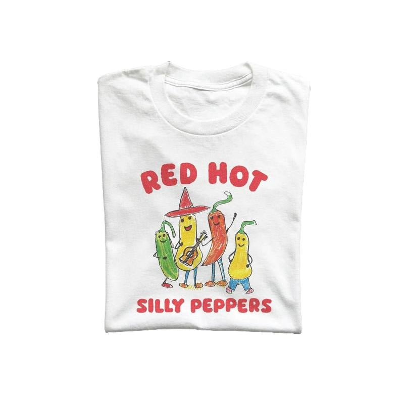 Silly Peppers Unisex T Shirt, Vintage Drawing Tee, Weird T-Shirt, Graphic Tee Hoodie, Sweatshirt | HypeCrazeTee.com