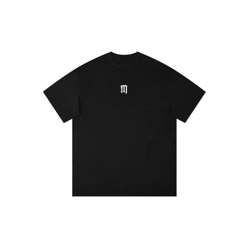 Simple Solid Color M Graphic round Neck Loose Casual Cotton Short Sleeve T-shirt Hoodie, Sweatshirt | HypeCrazeTee.com