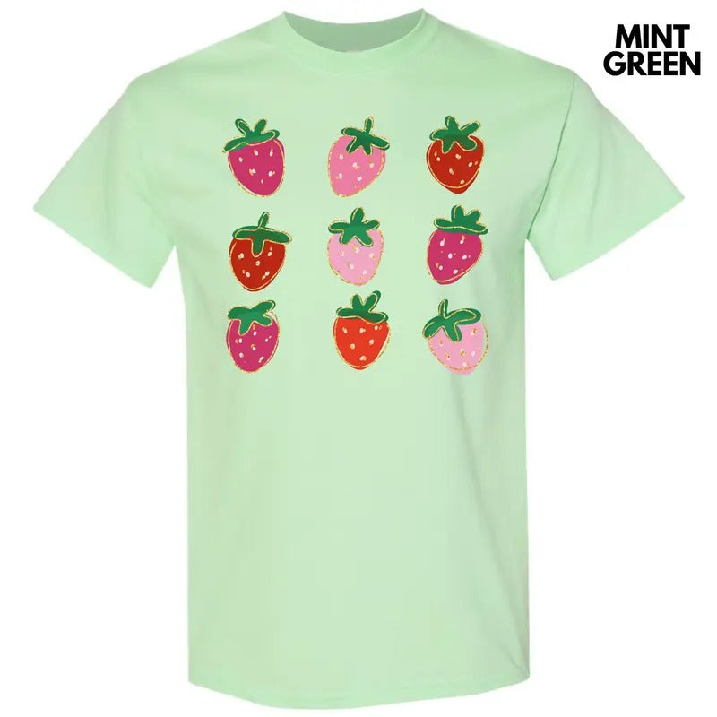 Simple Strawberry Collage Gildan Short Sleeve T-Shirt 'NLB' Hoodie, Sweatshirt | HypeCrazeTee.com