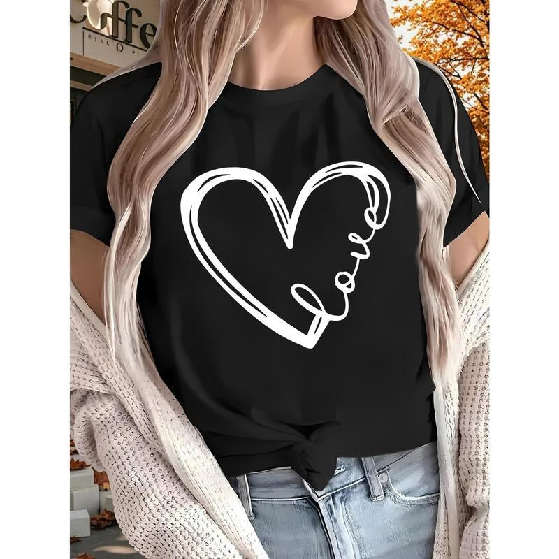 Simple yet Elegant T - Shirt: Make a Statement of Love with a Minimalist Heart Graphic