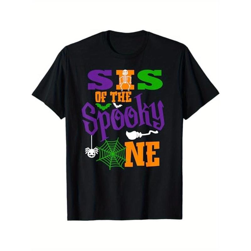 Sister Halloween 1st Birthday Matching Family Spooky One Boy T-Shirt, 100% Cotton, Halloween Thanksgiving Christmas Gift...