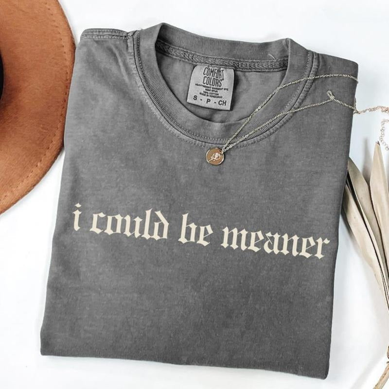 Comfort Colors I Could Be Meaner T-shirt, Unhinged Shirts, Weird Gift for Friend/ Sister, Dark Humor Tee, Offensive...