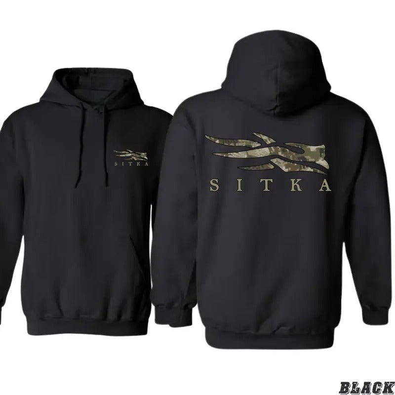Sitka Camo Hoodie - Outdoor-Inspired Design with Camouflage Sitka Logo, gifts for boyfriend, Perfect for Hunters and...