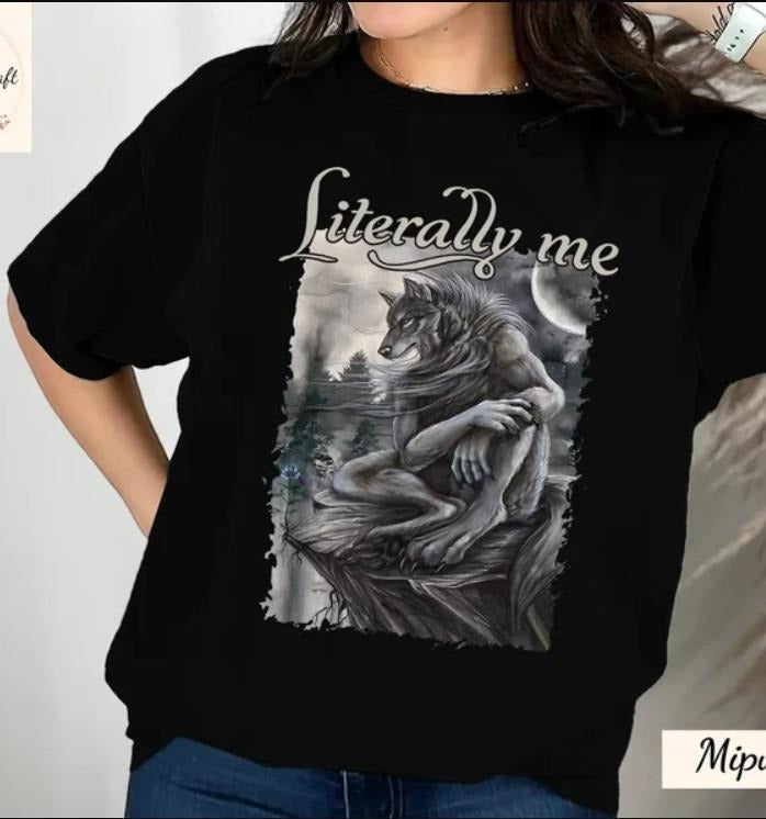 Sitting wolf shirt literally me funny meme tshirt Hoodie, Sweatshirt | HypeCrazeTee.com