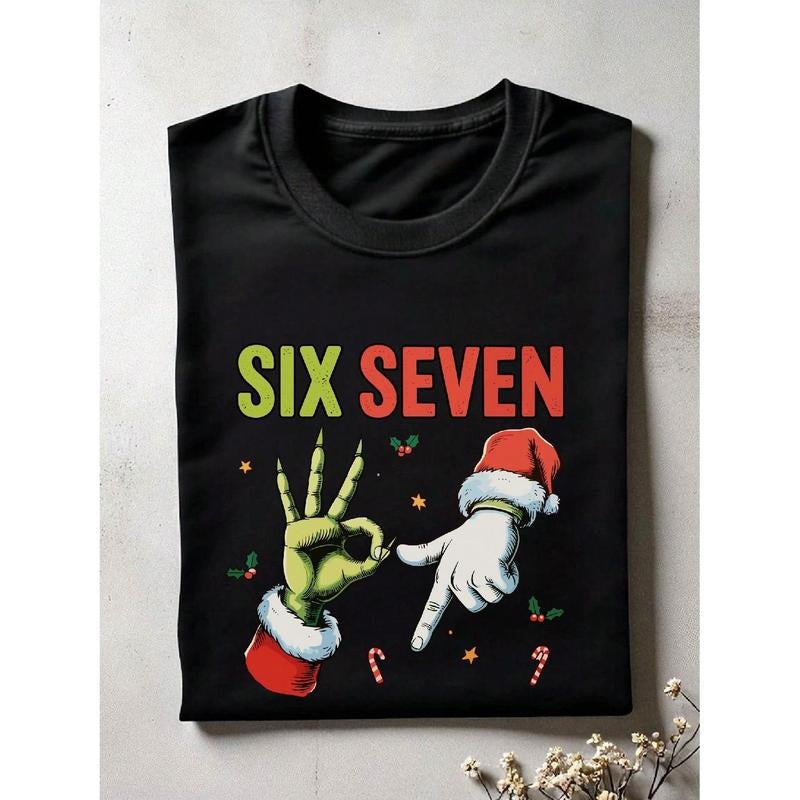 Six Seven Meme Christmas Shirt, Funny Christmas Humor Holiday Graphic Tee, Viral Xmas T-Shirt, Youth Culture Christmas...