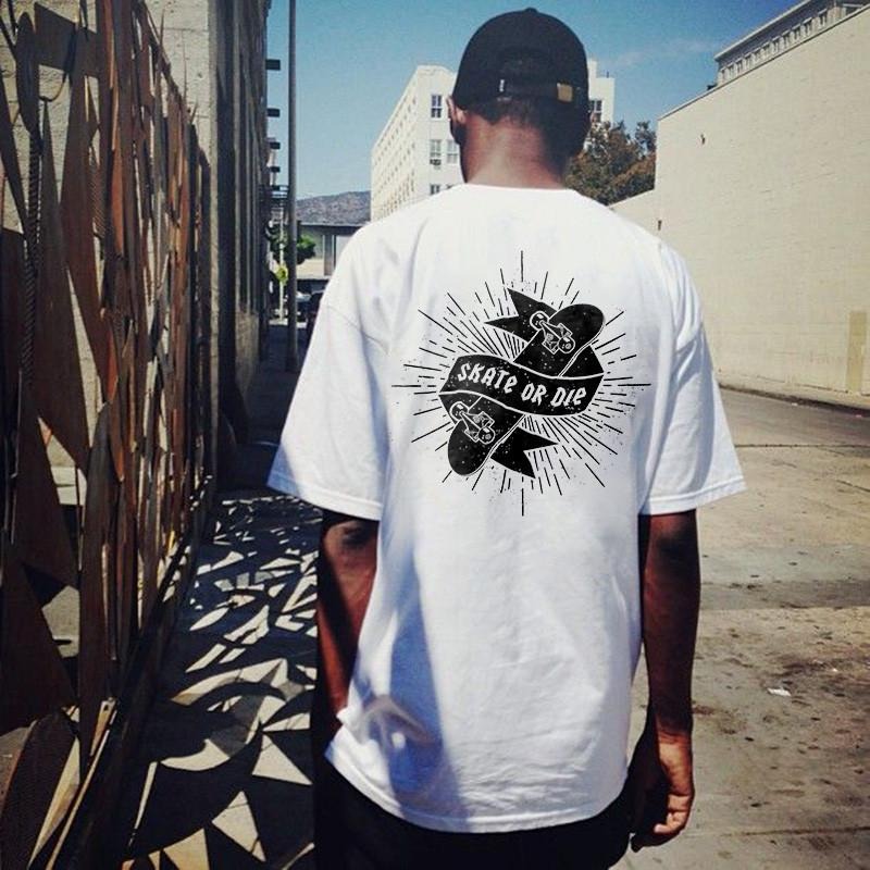 Skate Or D Printed Casual Men's T-shirt - Naughty Clothes Men Hoodie, Sweatshirt | HypeCrazeTee.com