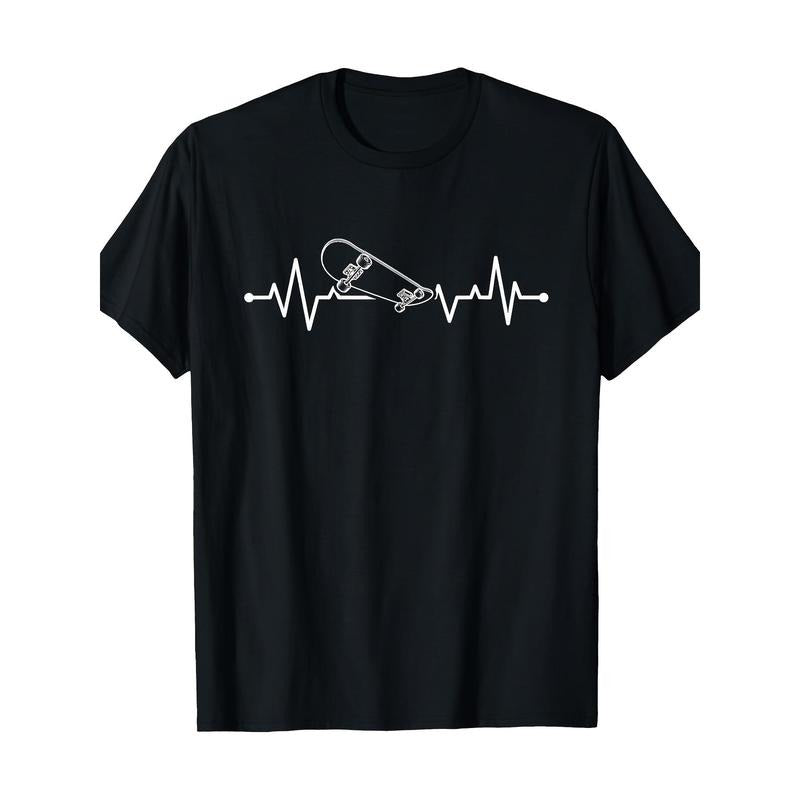 Skateboard Heartbeat T-shirt 100% cotton T-shirt Made in USA Hoodie, Sweatshirt | HypeCrazeTee.com