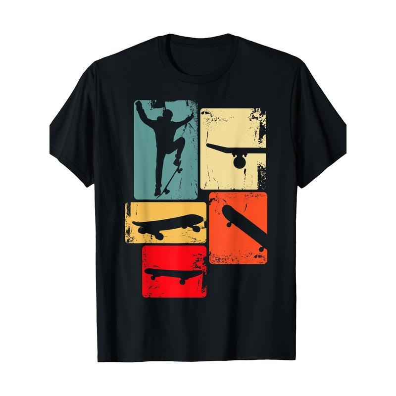 Skateboarder Retro Skateboard Gift for Men's T-shirt 100% cotton T-shirt Made in USA Hoodie, Sweatshirt | HypeCrazeTee.com