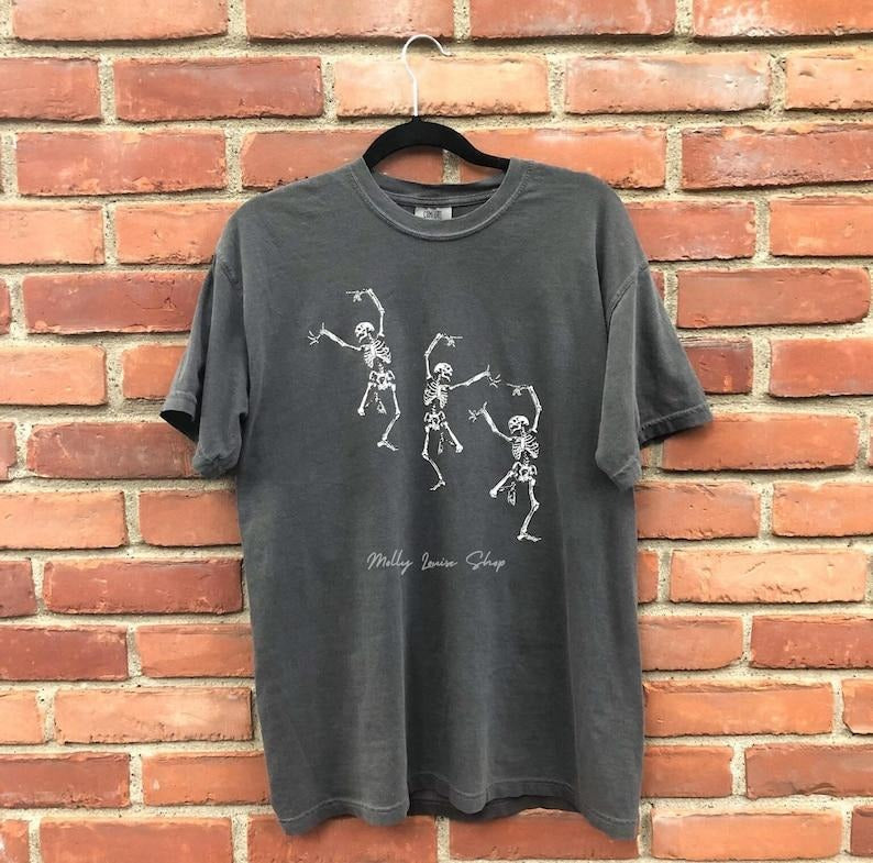 Skeleton Dancing Halloween, , Retro Halloween Shirt, Womens Halloween Shirt, Cute Fall Shirt, Spooky Season  T-shirt,...