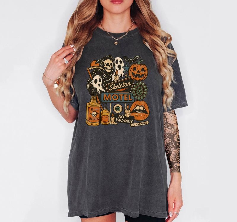 Skeleton Motel - T-Shirt, Unisex T-Shirt, Funny Tee, Comfortable Shirt Hoodie, Sweatshirt | HypeCrazeTee.com