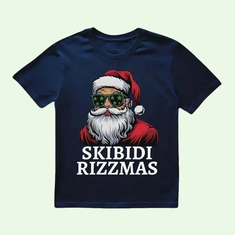Skibidi Rizzmas Funny Youth Tshirt, Christmas Rizz Santa Claus Charisma Kid Cool Unisex Softstyle  SweatShirts, Funny...