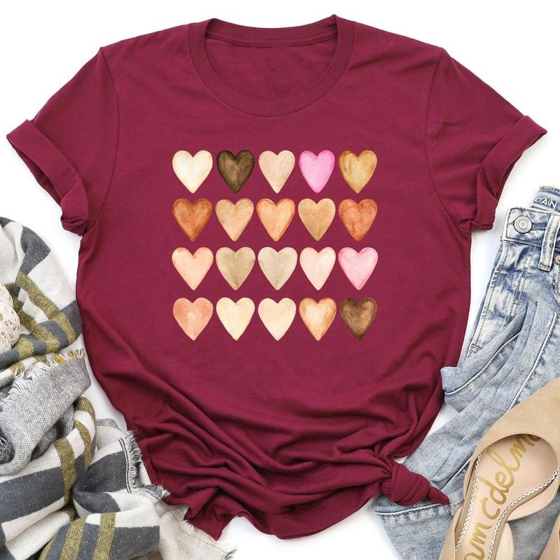 Skin Tone Hearts, Multicultural, Super Soft Tshirt, Valentine's Day Hoodie, Sweatshirt | HypeCrazeTee.com