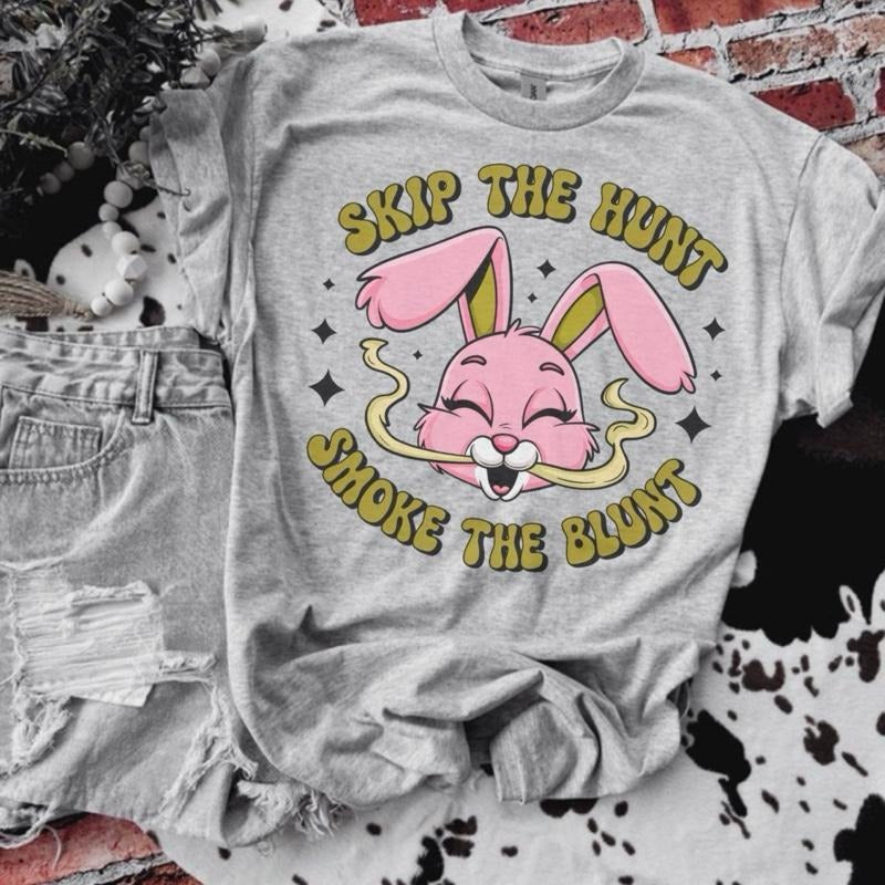 Skip Hunt Roll Blunt Ash Grey Bleached Gildan T-Shirts, Hoodie, Sweatshirt