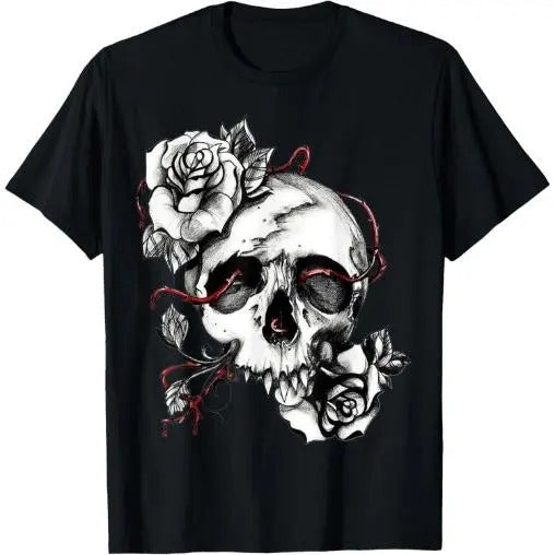 Skull And Roses T-Shirt  Made in USA Hoodie, Sweatshirt | HypeCrazeTee.com