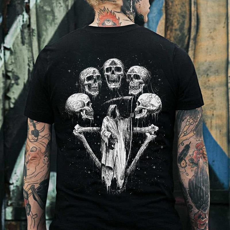 Skull Death Printing Men's T-Shirt Designer