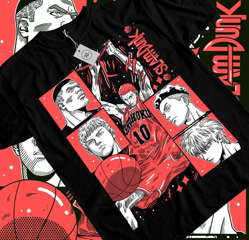 Slam Dunk T-Shirt S-4XL Slam Dunk Team Basketball Anime Sport Manga Tshirt S-4XL Hoodie, Sweatshirt | HypeCrazeTee.com