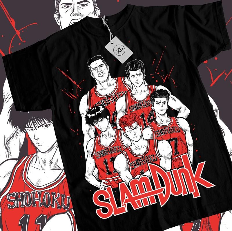 Slam Dunk Team T-Shirt S-4XL Basketball For Anime Manga Black Tshirt Tee Tshirt S-4XL Hoodie, Sweatshirt | HypeCrazeTee.com