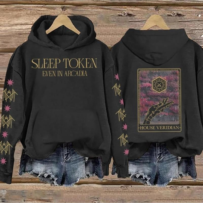 Sleep Token - EVEN IN ARCADIA AND HOUSE VERIDIAN RETRO Print Vintage Sweatshirt - Hoodie, Gift For Fan Sleeves With...