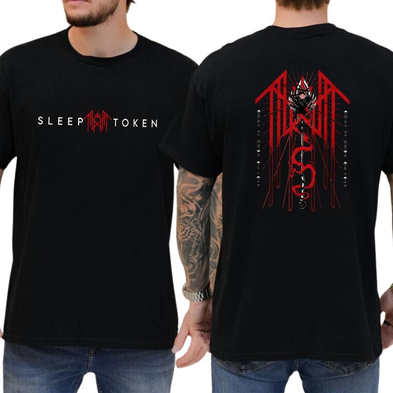 Sleep Token Double Sided T-shirt, Unisex Graphic Tees For Music Lovers and Concert Goers, Daily Menswear, Classic Cotton...