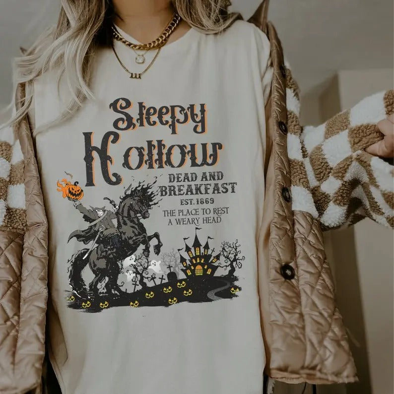 Sleepy Hollow Shirt Halloween Crewneck Spooky Sweater Pumpkin Crewneck Retro Halloween Tee Ghost Crewneck Halloween...