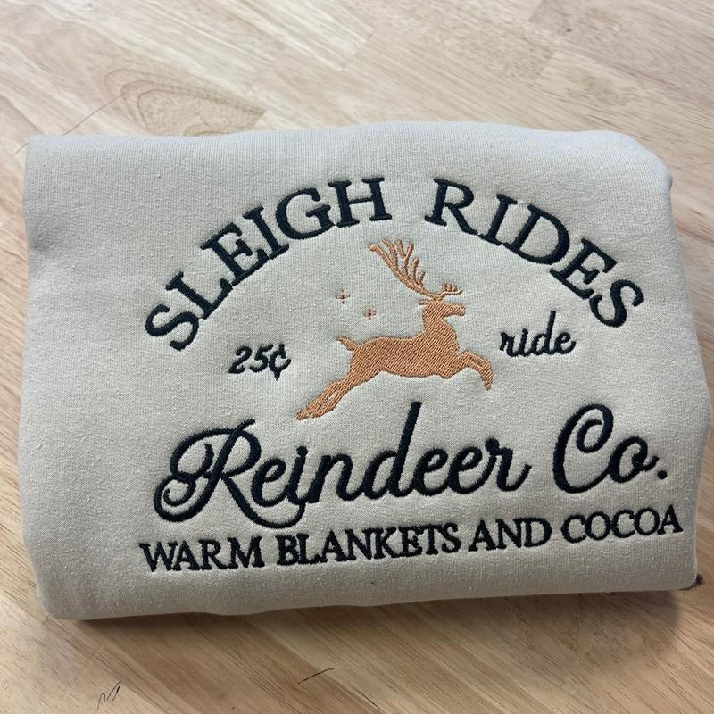 Sleigh rides embroidered sweatshirt T-Shirts, Hoodie | HypeCrazeTee.com