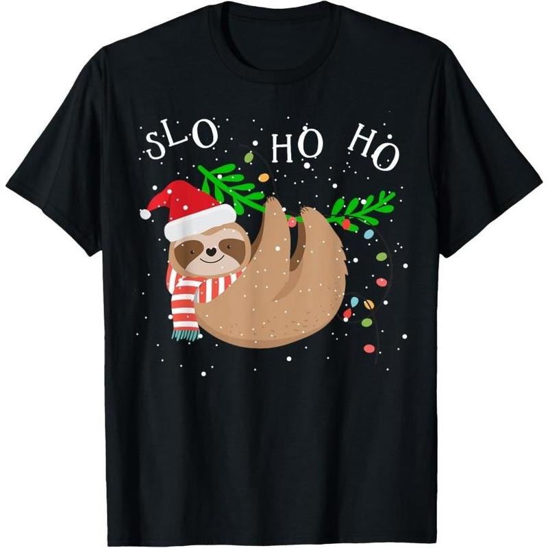 Slo Ho Ho Merry Slothmas - Sloth Christmas T-Shirt Made in USA Hoodie, Sweatshirt | HypeCrazeTee.com