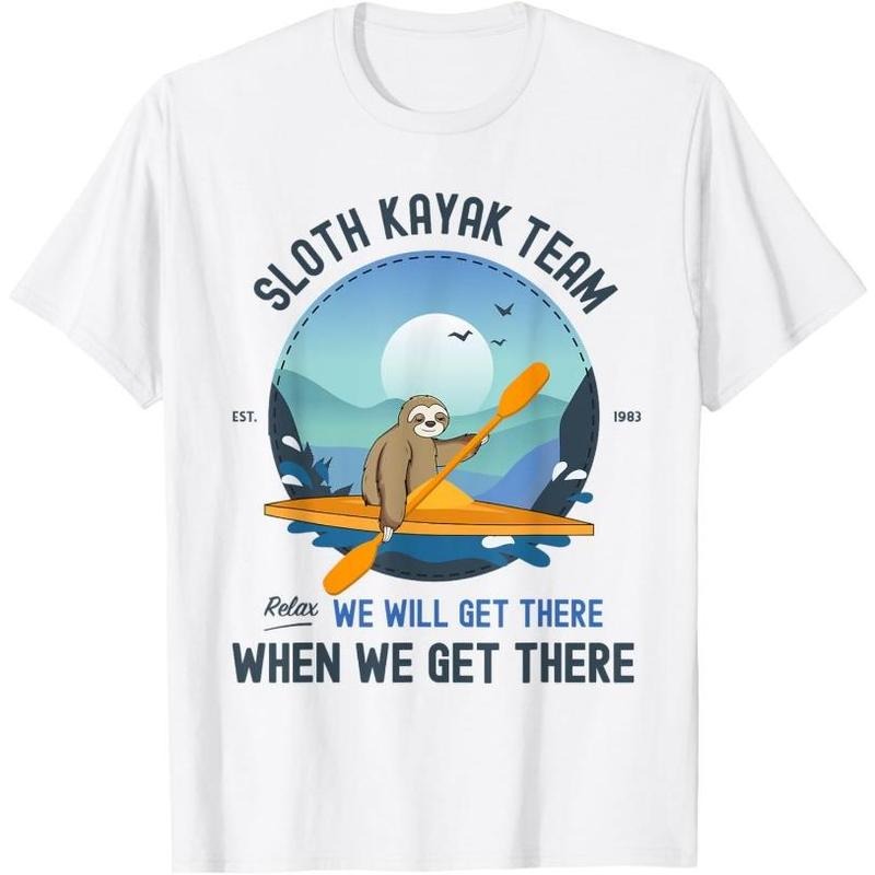 Sloth Kayaking Shirt, Sloth Kayak Team T-Shirt Made in USA Hoodie, Sweatshirt | HypeCrazeTee.com