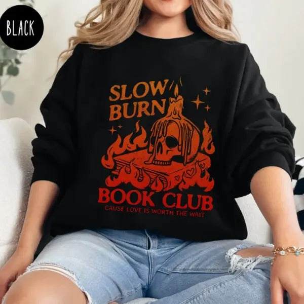 Slow Burn Romance Reader Funny Retro Bookish Slow Burn Lover Book Romance Bookish T-Shirts, Hoodie, Sweatshirt