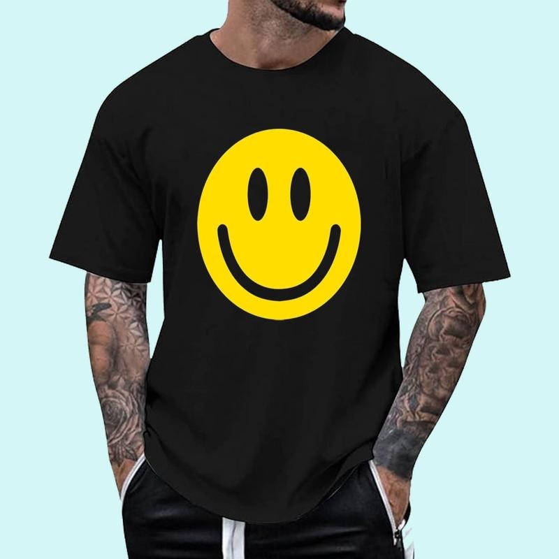 Smile Face Emoticons Happy Face Mens Graphic Hippie 70s Funny T Shirt | Tee For Men and Women, Unisex Cotton Hoodie,...