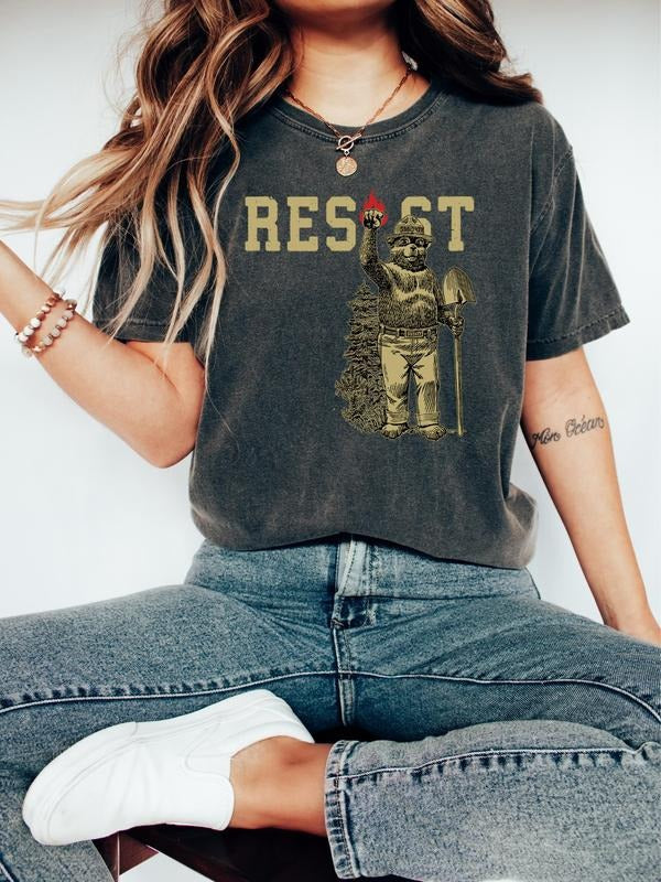 Smokey Bear Resist Shirt, Environmental Activism Tee, National Park Shirt, Protect Our National Parks Shirt, Parks Over...