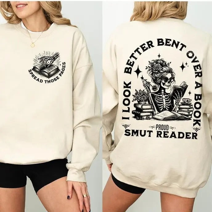 Smut Readers Sweatshirt Hoodie, Book Lover Gift For Her, Funny Reading Shirt, Spread Those Pages Spicy Reader Novelty,...