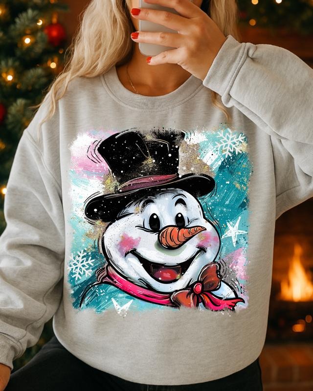 Snowman Sweatshirt, Trendy Cute Women's Crewneck T-Shirts, Hoodie | HypeCrazeTee.com