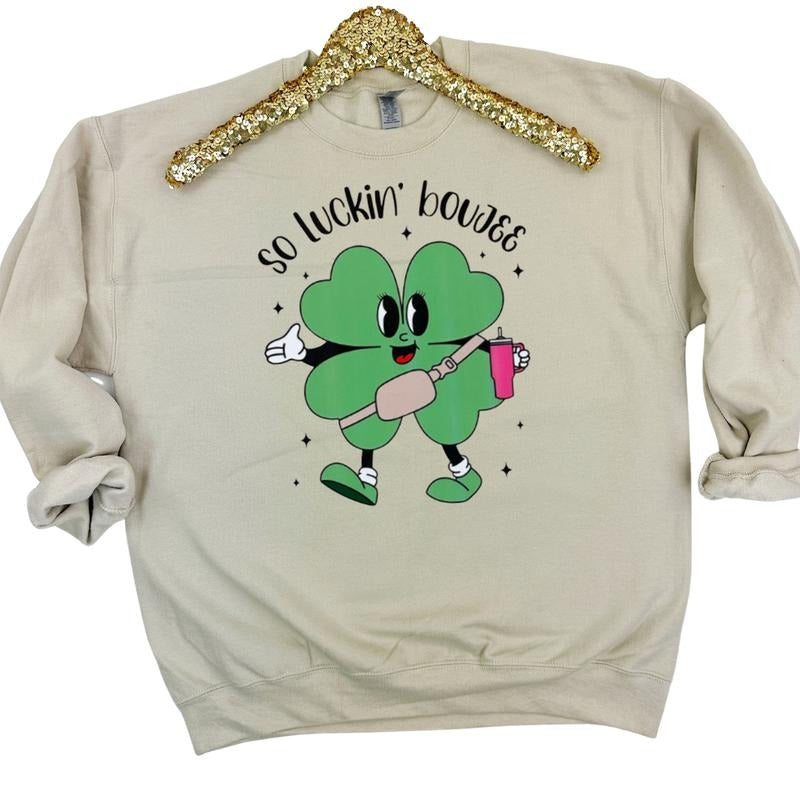 So Luckin' Boujee Gildan Sweatshirt T-Shirts, Hoodie | HypeCrazeTee.com