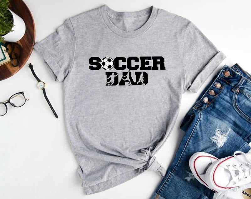 Soccer Dad T-shirt, Gift for Dad, Game Day Soccer, Soccer Player Jersey, Soccer Season, Soccer Family Classic Cotton...