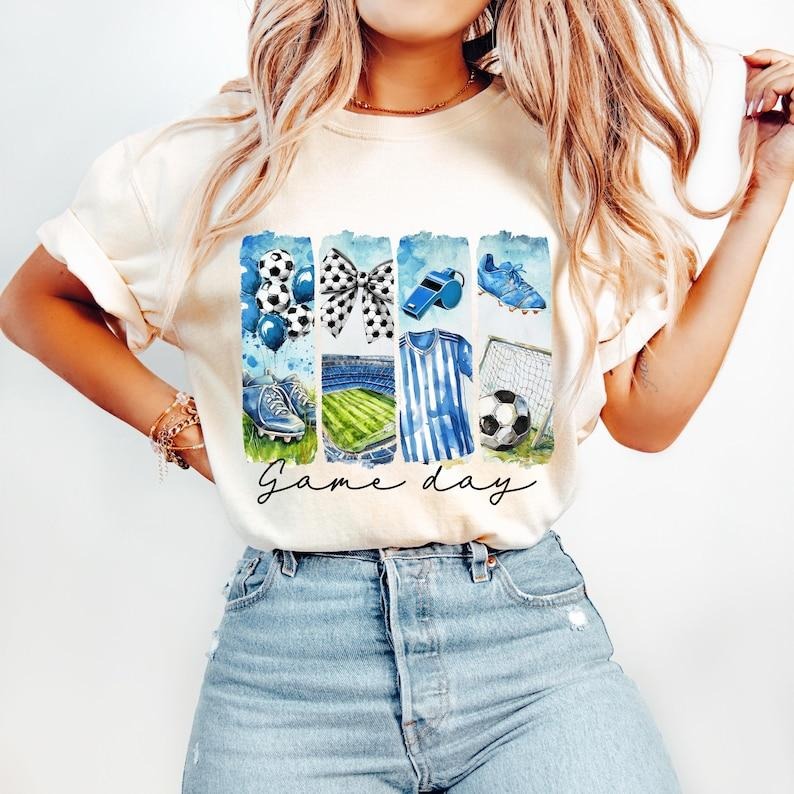 Soccer Game Day Coquette, Soccer Bow, Soccer Mama, Brushstroke Tshirt Hoodie, Sweatshirt | HypeCrazeTee.com