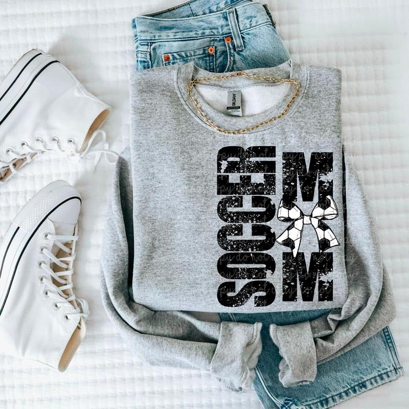 Soccer Mom Bow DTF Transfers - THIS IS NOT A SHIRT Hoodie, Sweatshirt | HypeCrazeTee.com